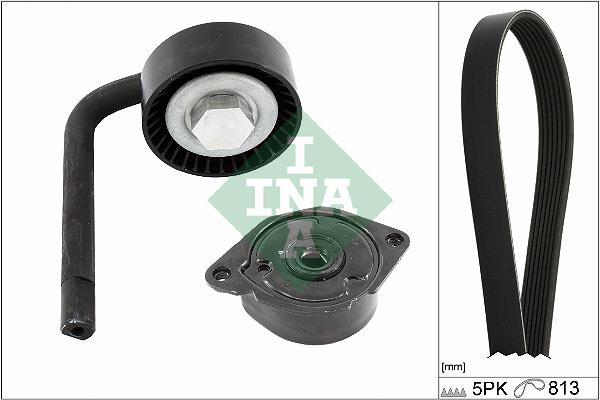 Set curea trapezoidale cu nervuri - INA