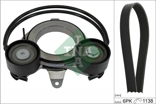 Set curea trapezoidale cu nervuri - INA