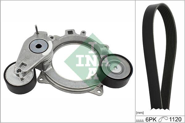 Set curea trapezoidale cu nervuri - INA