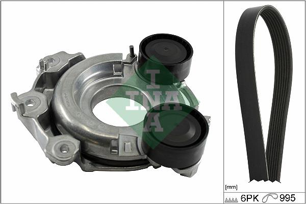 Set curea trapezoidale cu nervuri - INA