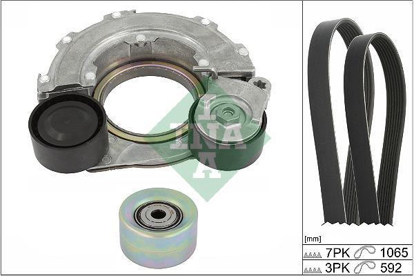 Set curea trapezoidale cu nervuri - INA