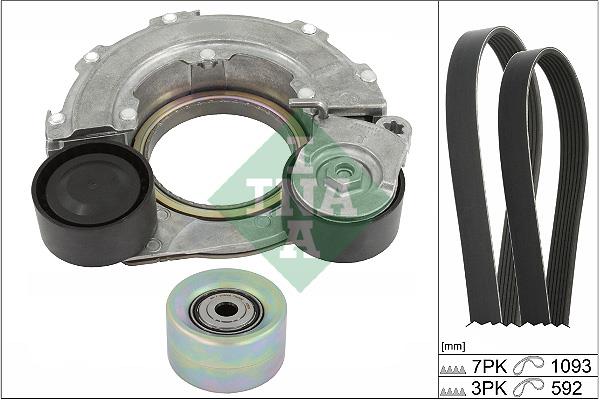 Set curea trapezoidale cu nervuri - INA