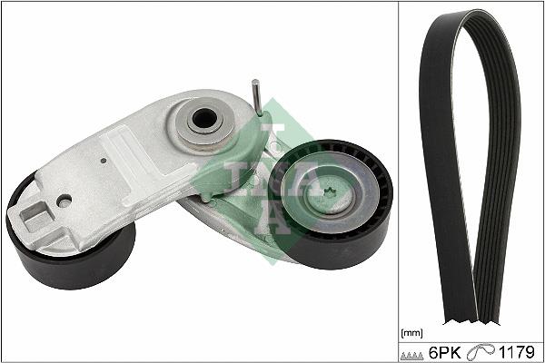 Set curea trapezoidale cu nervuri - INA