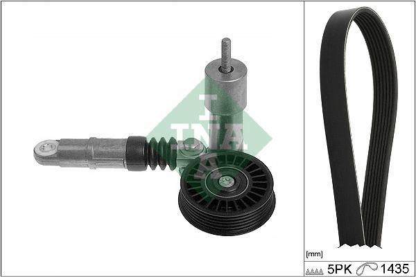 Set curea trapezoidale cu nervuri - INA