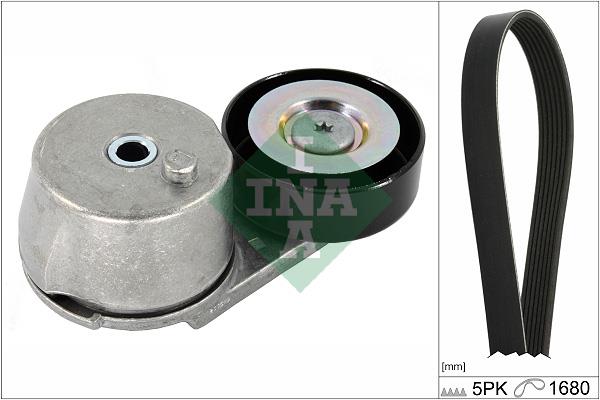 Set curea trapezoidale cu nervuri - INA