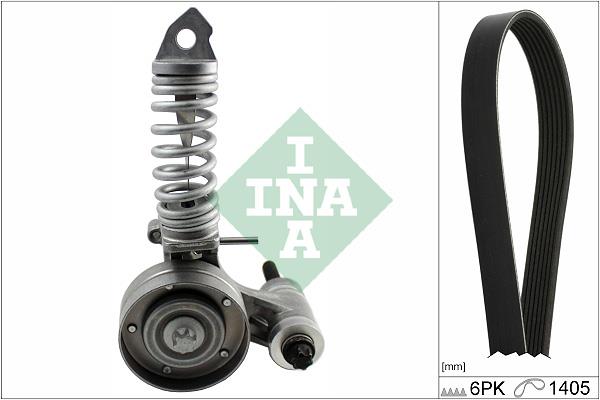 Set curea trapezoidale cu nervuri - INA