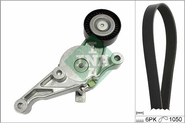 Set curea trapezoidale cu nervuri - INA