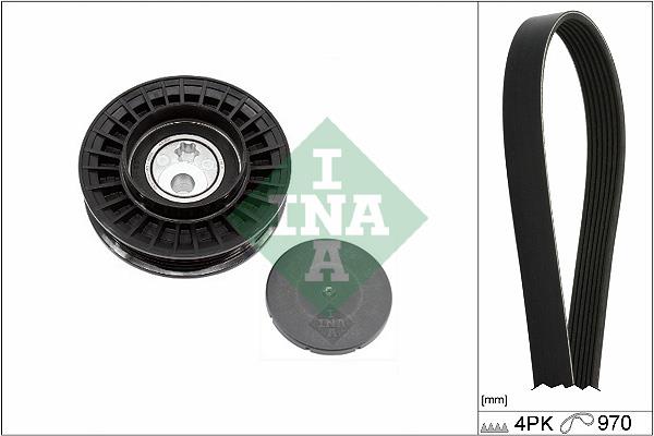 Set curea trapezoidale cu nervuri - INA