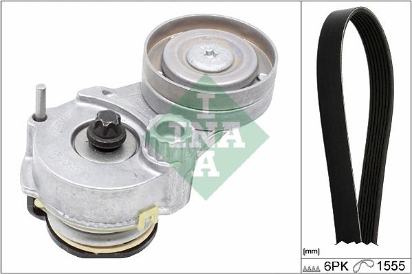 Set curea trapezoidale cu nervuri - INA