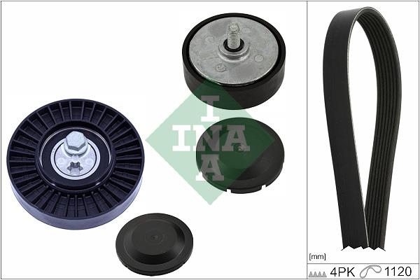 Set curea trapezoidale cu nervuri - INA
