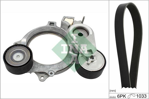 Set curea trapezoidale cu nervuri - INA
