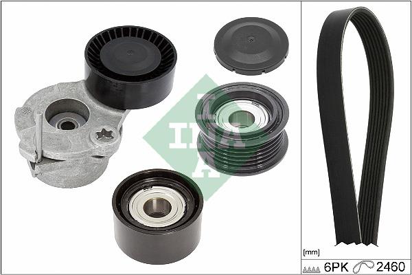 Set curea trapezoidale cu nervuri - INA
