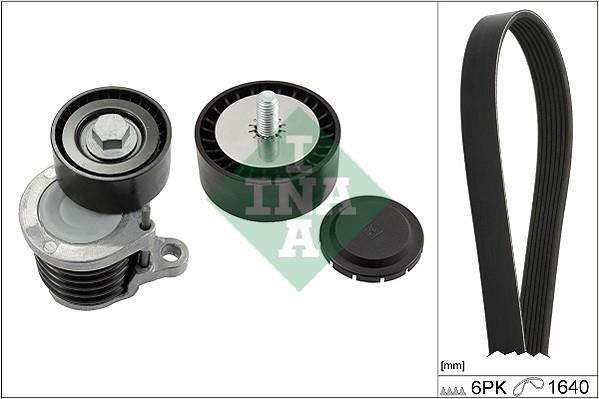 Set curea trapezoidale cu nervuri - INA