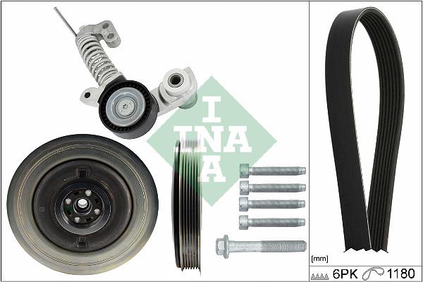 Set curea trapezoidale cu nervuri - INA