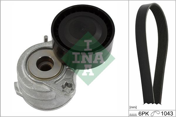 Set curea trapezoidale cu nervuri - INA
