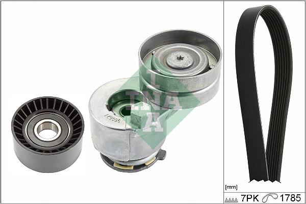 Set curea trapezoidale cu nervuri - INA