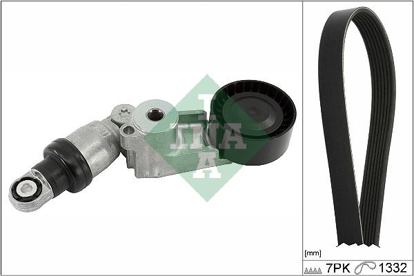 Set curea trapezoidale cu nervuri - INA