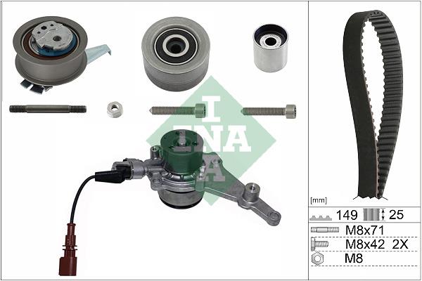 Set curea distributie cu pompa de apa - INA