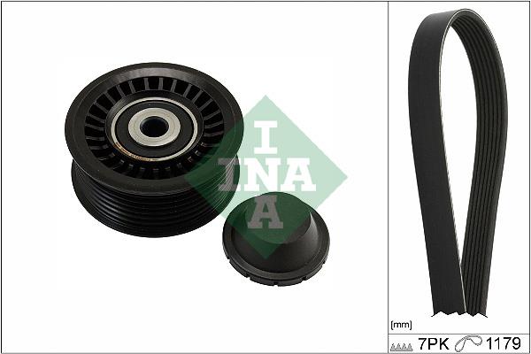Set curea trapezoidale cu nervuri - INA