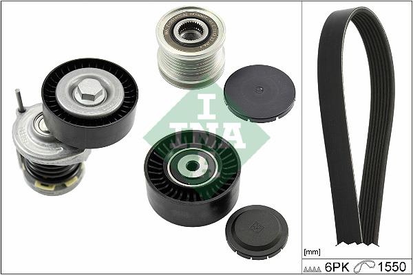 Set curea trapezoidale cu nervuri - INA