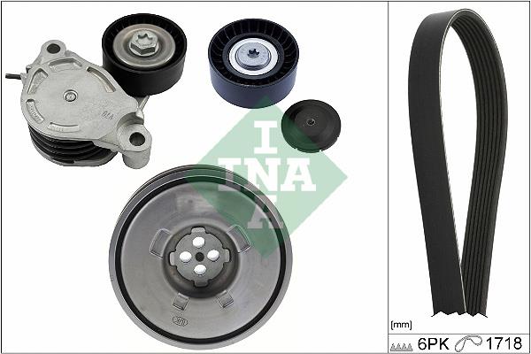 Set curea trapezoidale cu nervuri - INA