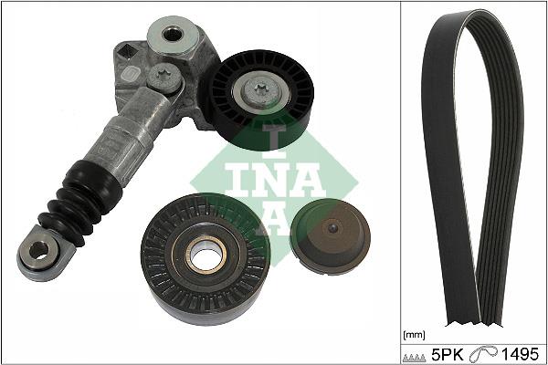 Set curea trapezoidale cu nervuri - INA