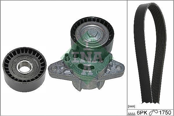 Set curea trapezoidale cu nervuri - INA