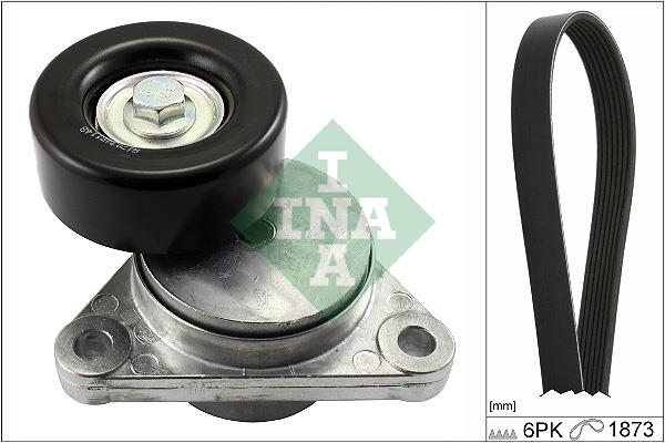 Set curea trapezoidale cu nervuri - INA