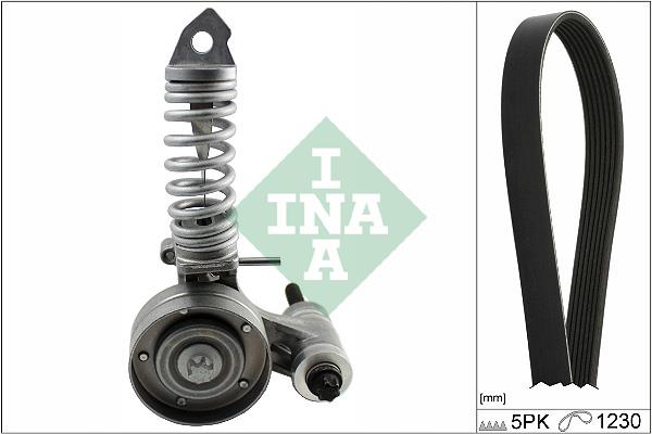 Set curea trapezoidale cu nervuri - INA