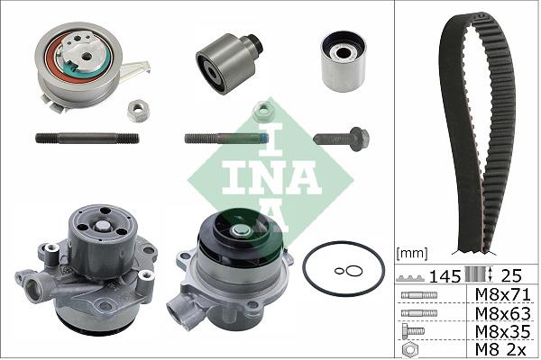 Set curea distributie cu pompa de apa - INA