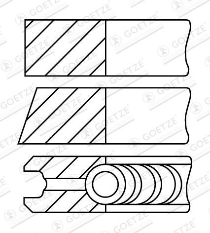 Kit de segmente piston - GOETZE ENGINE