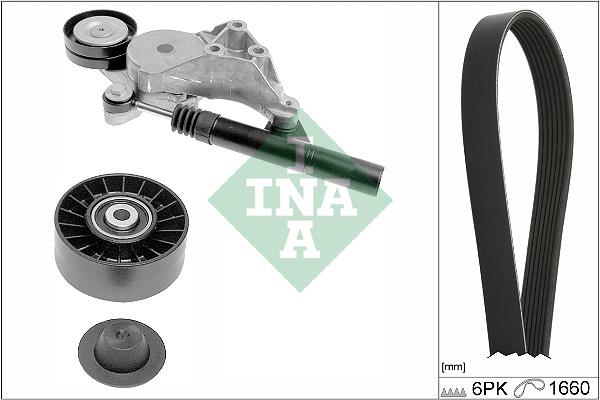 Set curea trapezoidale cu nervuri - INA