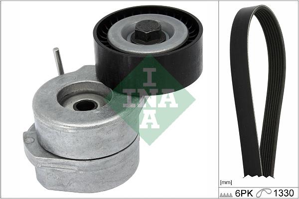 Set curea trapezoidale cu nervuri - INA