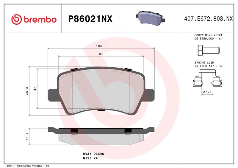 Placute de frana - BREMBO