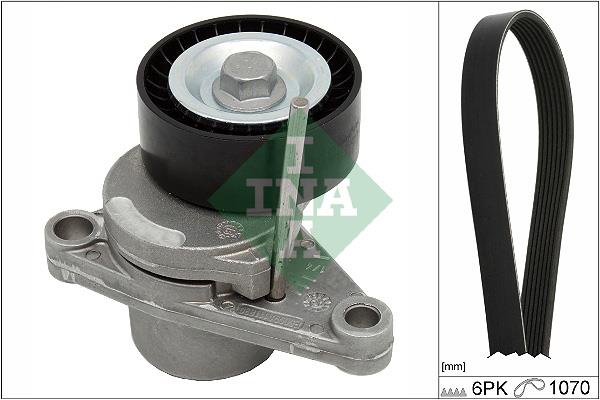Set curea trapezoidale cu nervuri - INA
