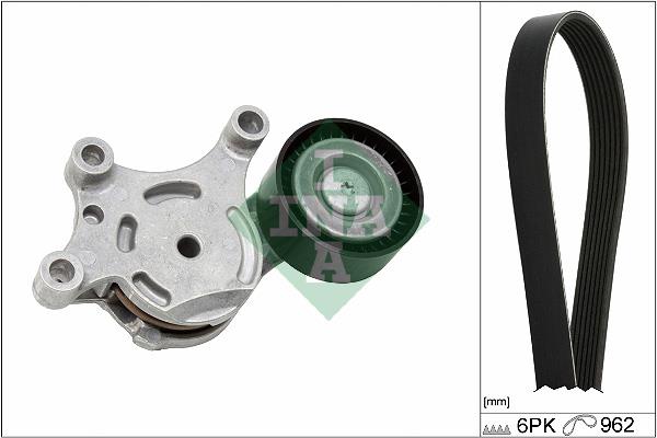 Set curea trapezoidale cu nervuri - INA