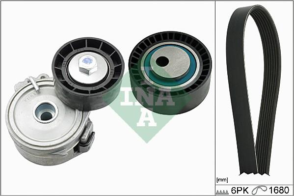 Set curea trapezoidale cu nervuri - INA