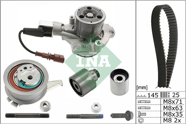 Set curea distributie cu pompa de apa - INA