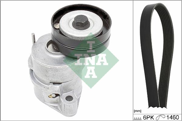 Set curea trapezoidale cu nervuri - INA
