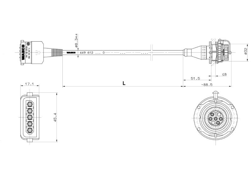 Cablu de conectare ABS - WABCO