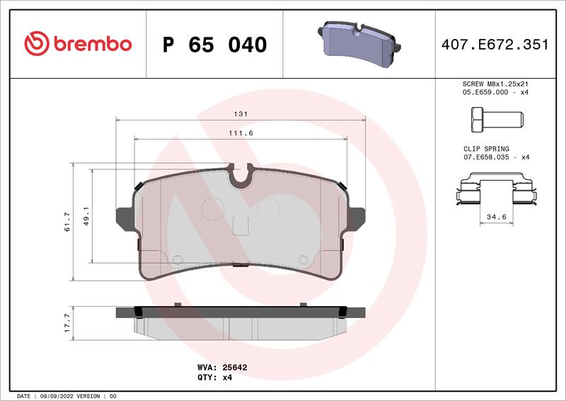 Placute de frana - BREMBO