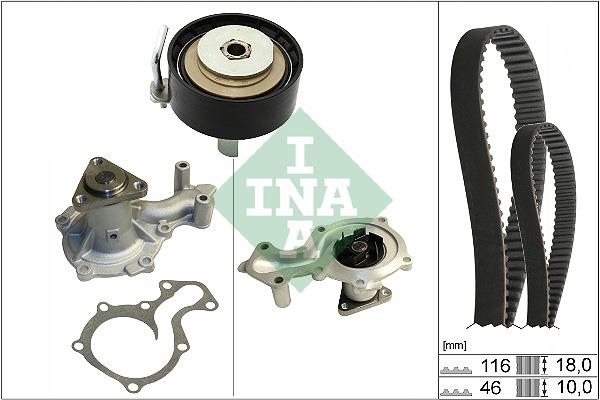 Set curea distributie cu pompa de apa - INA