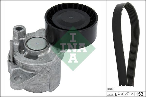 Set curea trapezoidale cu nervuri - INA