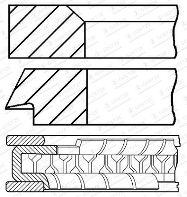 Kit de segmente piston - GOETZE ENGINE