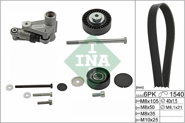 Set curea trapezoidale cu nervuri - INA