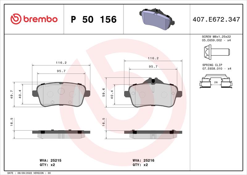 Placute de frana - BREMBO