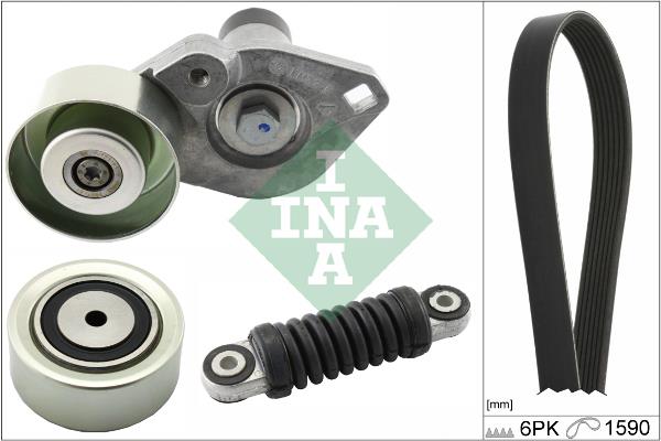 Set curea trapezoidale cu nervuri - INA