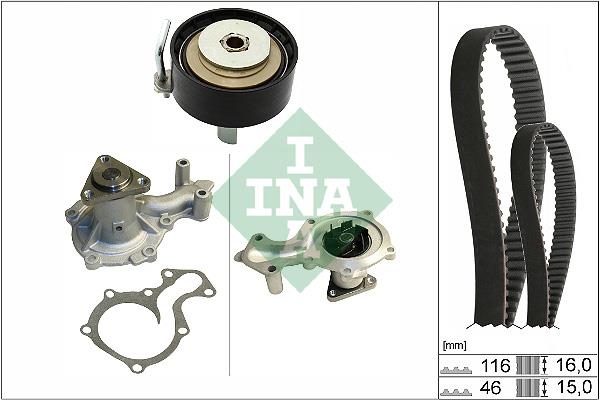 Set curea distributie cu pompa de apa - INA