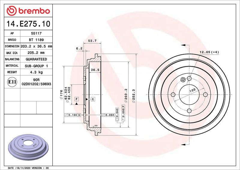 Tambur de frana - BREMBO