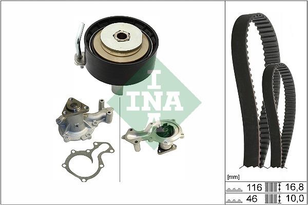 Set curea distributie cu pompa de apa - INA